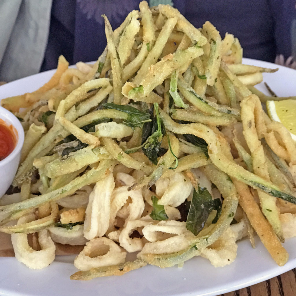 ROC’s calamari with fried zucchini strips.