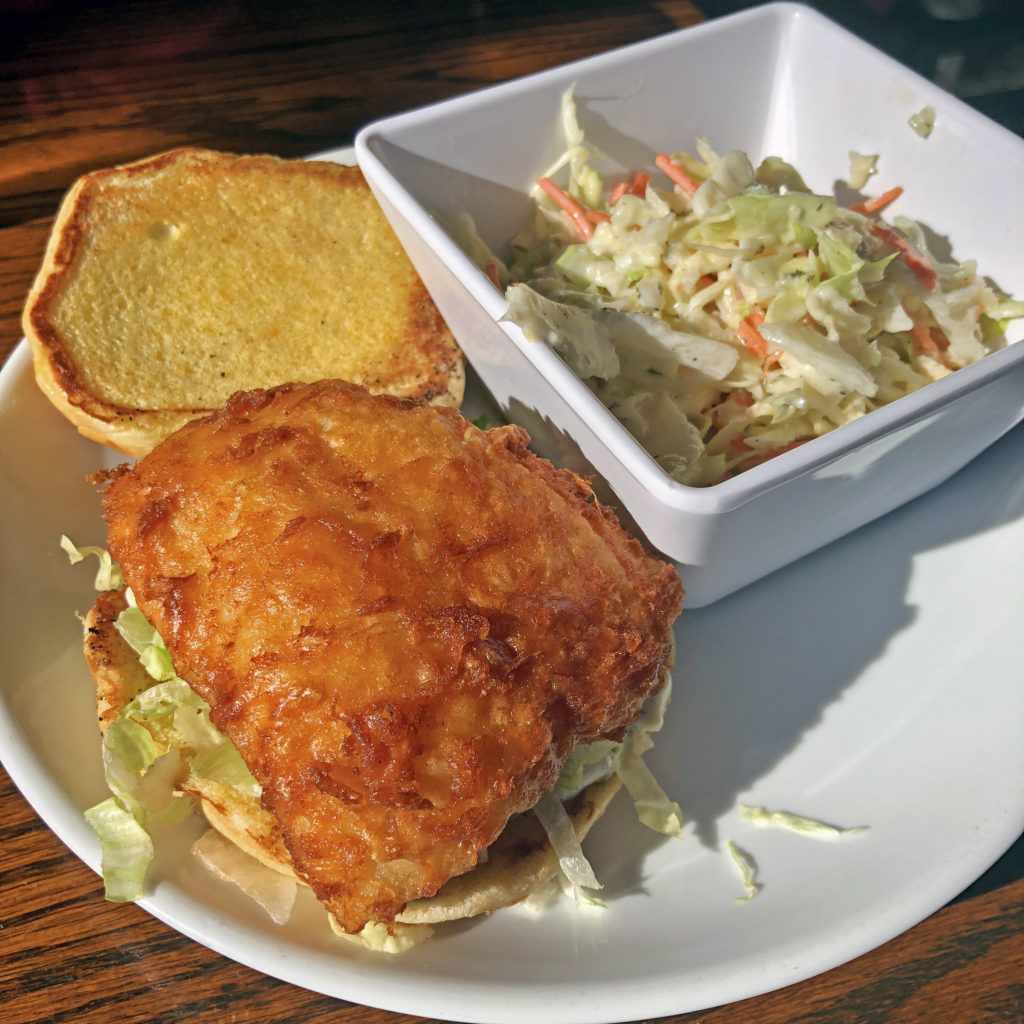 Old Louisville Tavern’s Best Beer-Battered cod sandwich.