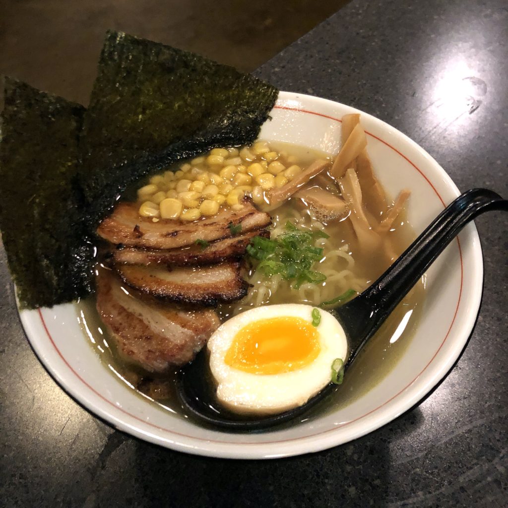 Shio ramen at Ramen House topped with a delicious portion of roast