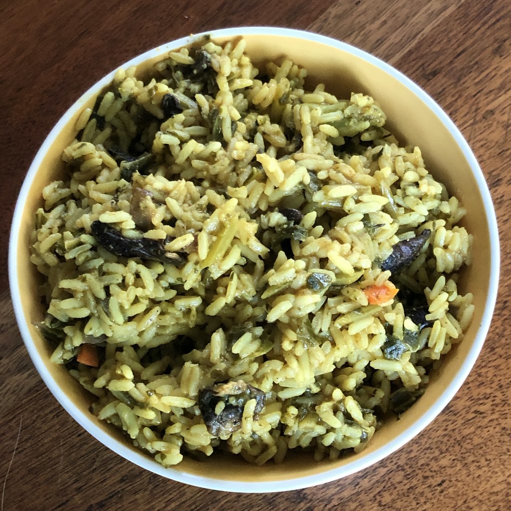 Funmi's Nigerian-style rice comes packed with veggies and spices and optional meat add-ins to make a flavorful, filling dish.