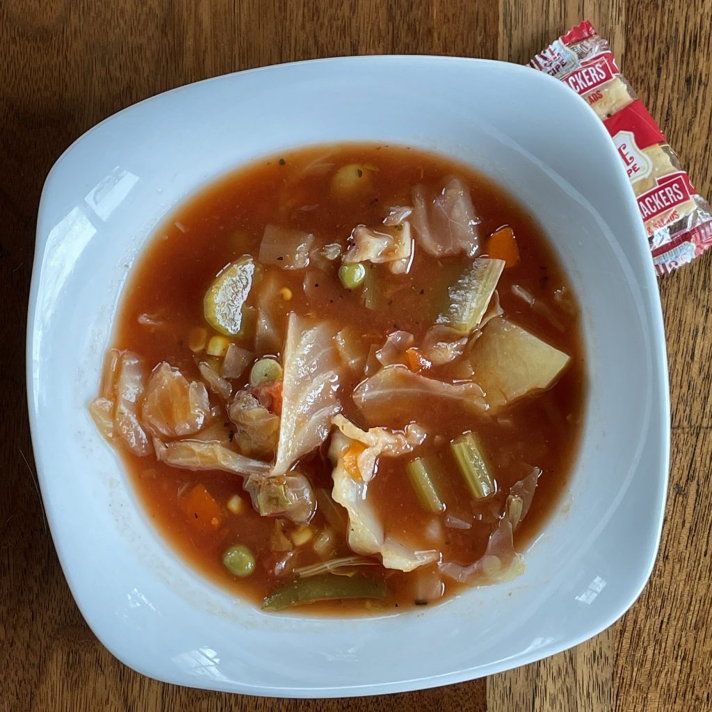 The Fishery's homemade vegetable soup is comforting and delicious, almost as good as my grandmother used to make.